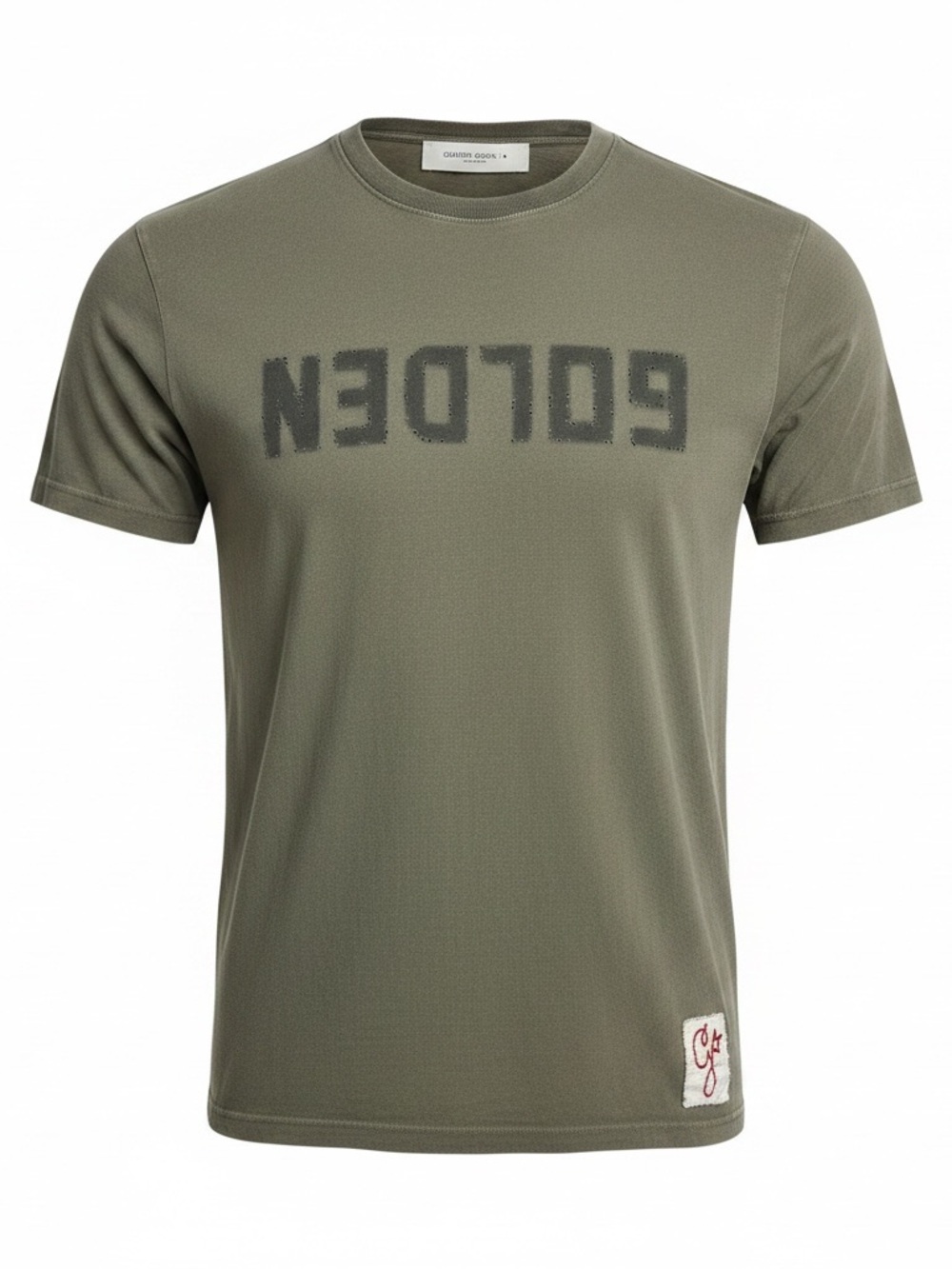 Golden Goose Olive Green Logo Crewneck T-Shirt